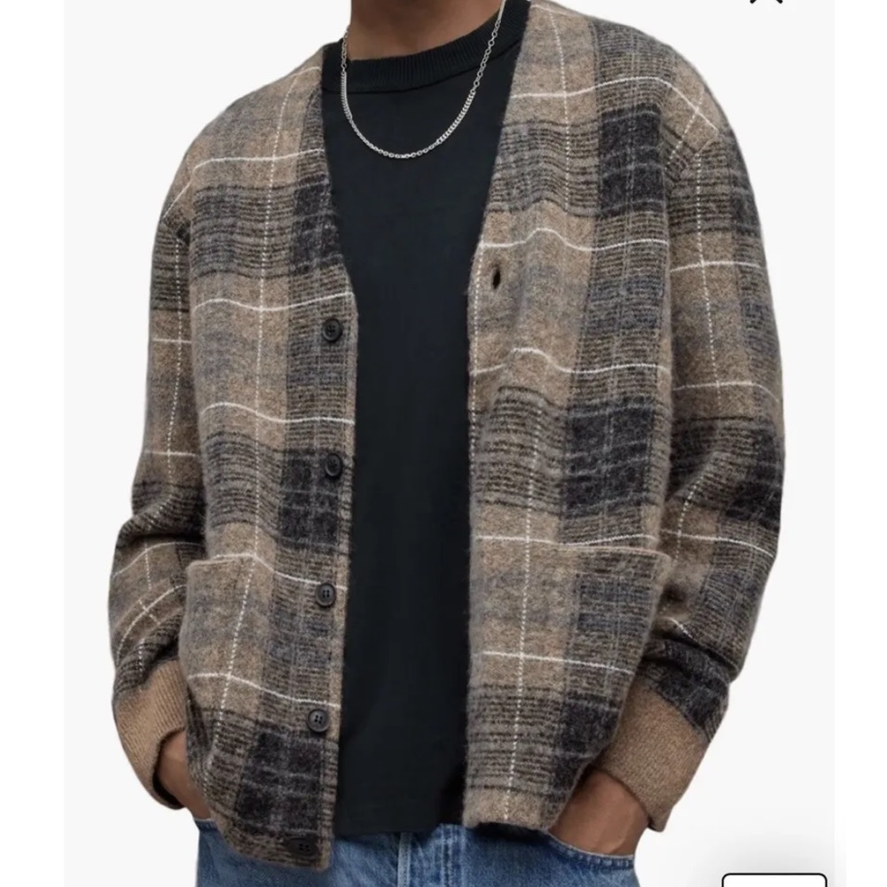 Allsaints Mens Aldrin Plaid Cardigan
Size XS Brand New Retails $279